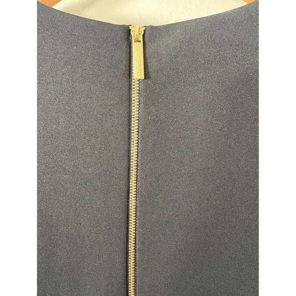 Calvin Klein Size 8 Black Crepe Puff Sleeve Belted Jumpsuit Straight Leg Classic - Picture 6 of 7